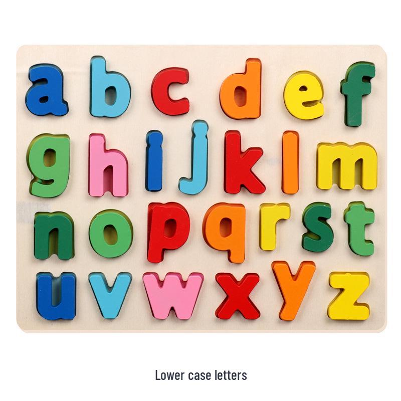 Wooden Kids' Digital Letter & Shape Matching Puzzle Board