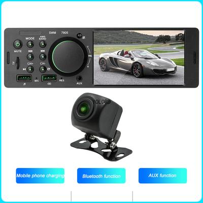 1 DIN 4 Zoll Autoradio-Taste Buntes Licht Bluetooth Musik Freisprecheinrichtung MP5-Player TF USB-Ladefernbedienung Audio ISO