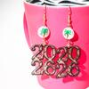 Orecchini in Acrilico con Nappe Glitterate Numero Anno Nuovo 2026