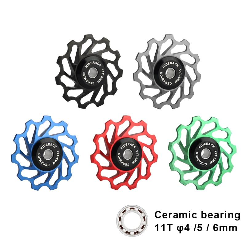 Bike Ceramic Pulley Rear Derailleur 11T Bicycle Bearing Gear Shifter Guide Wheel Aluminum Alloy Rear Derailleur Cycling Parts