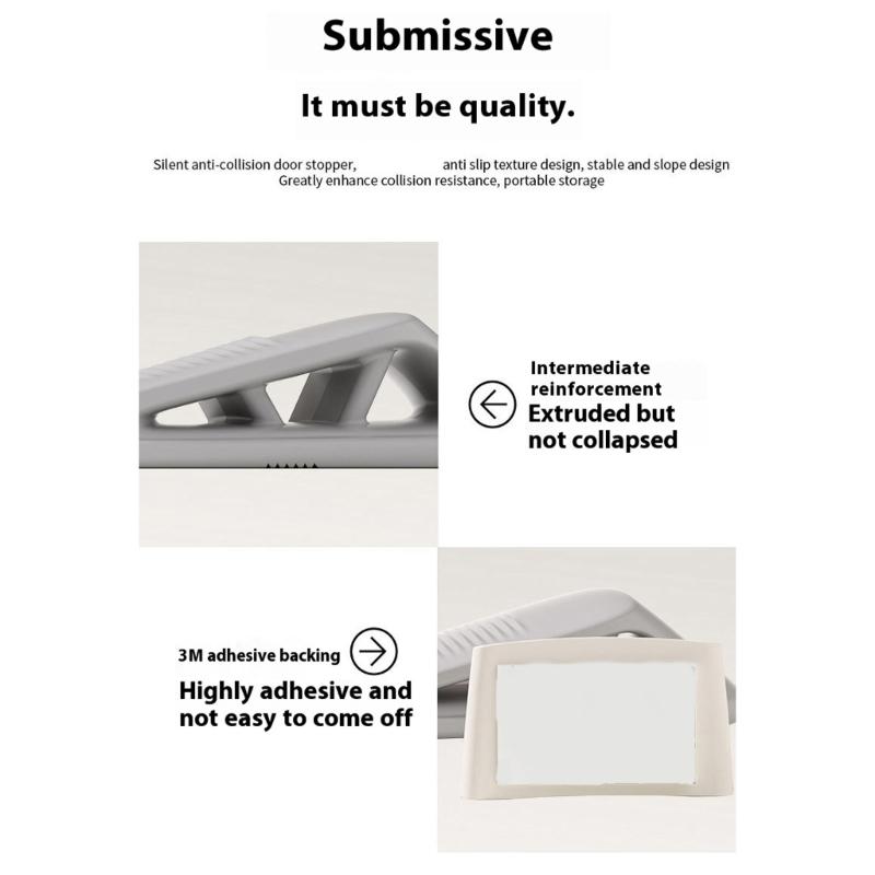 Space Saving Door Stoppers Windproof Silicone Door Wedge for Sliding Glass Door  Patioes Door  balconies  Entryways Security