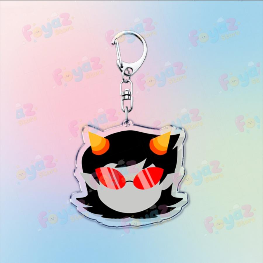 Cartoon Homestuck Keychain Accessories Bag Charms Dave Strider John Egbert Karkat Gamer Keyrings Jewelry Fans Freinds Gift