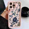 White and Blue Floral Branch Phone Case For Xiaomi Redmi Note 14 13 Pro Plus 5G 12 11 10 Pro 4G Redmi 13 14C 13C 12C Candy Cover