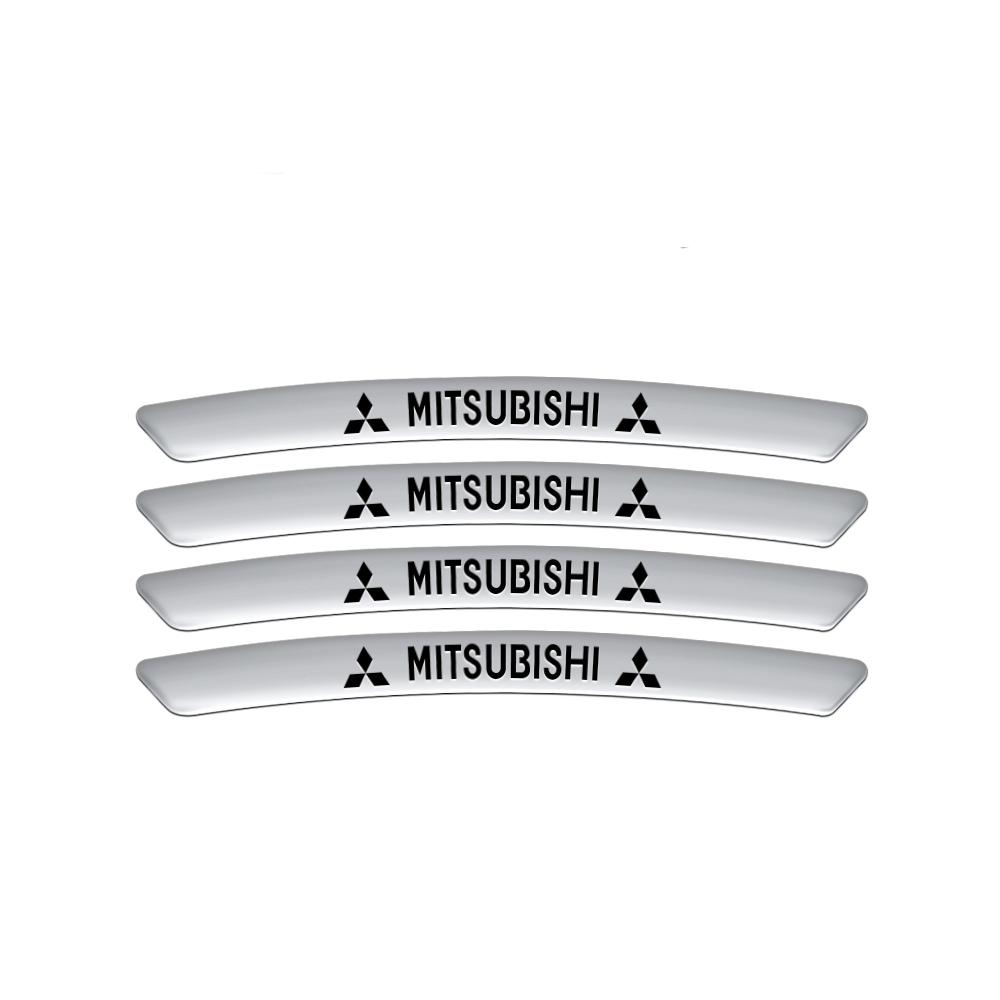 Aluminum Car Emblem Wheel Rims Sticker Decoration Badge Decal Styling For Mitsubishi Ralliart Lancer Outlander Pajero ASX Galant