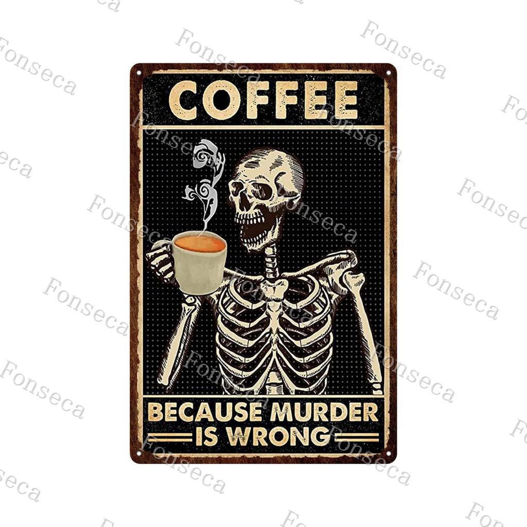 Retro Human Skeleton Tin Sign Gardening That's What I Do I Grow Stuff and I Know Things Cactus Vintage Chic Metal Poster