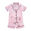 Toddler Kids Short Sleeve Pajama Set Button Down Top and Shorts Soft Lightweight Sleepwear for Boys and Girls Ages 6M To 4T