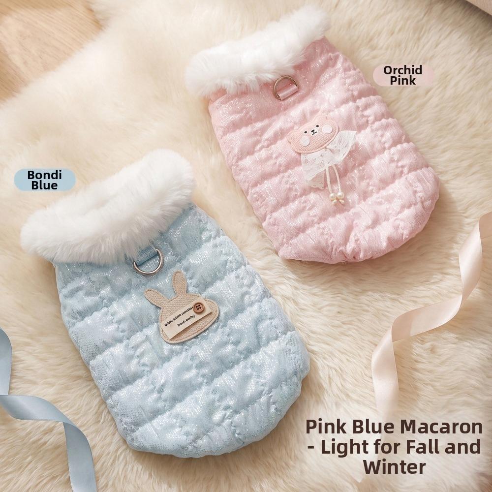 Button Style Sweet Bear Pet Vest Quilted Cotton Pet Sweater Dog Thermal Jacket Daily Wear