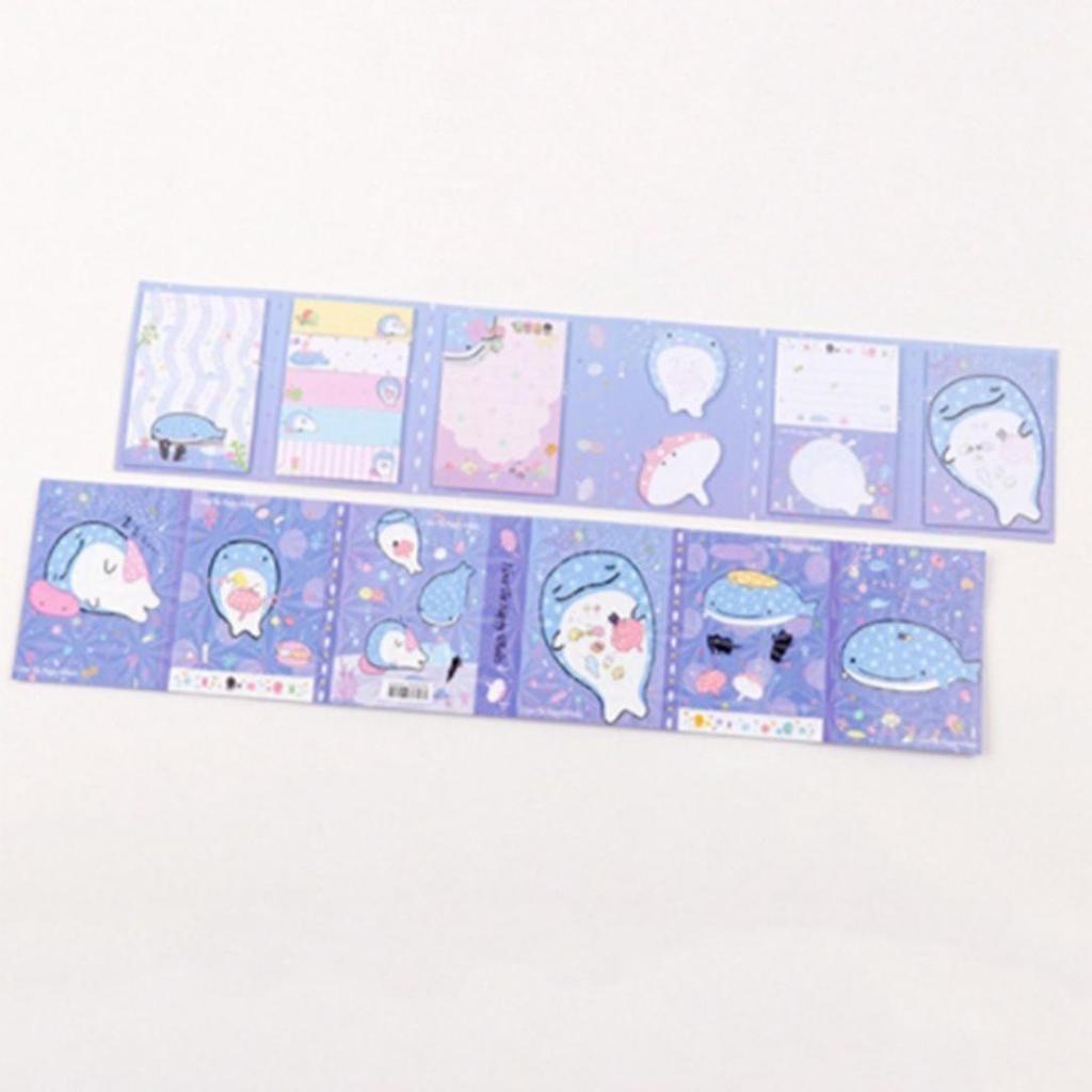 Cute Bookmark Gift Whale Foldable Sticky Notes Memo Paper Sticker