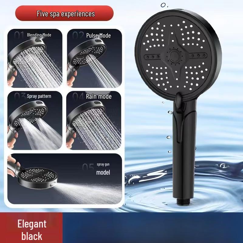 LANGZHIWEN 5-Setting Handheld Pressurized Shower Head