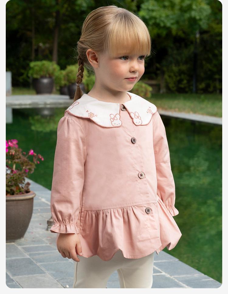 David Bella children's windbreaker autumn outfit for girls, sweet and stylish long sleeved jacket
