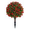 Artificial Topiary Ball with Lavender Flowers 16 Inches UV Resistant Faux