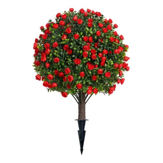 Artificial Topiary Ball with Lavender Flowers 16 Inches UV Resistant Faux