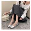 Metallic Mary Jane Flats Women's Square Toe Buckle Strap Casual Shoes