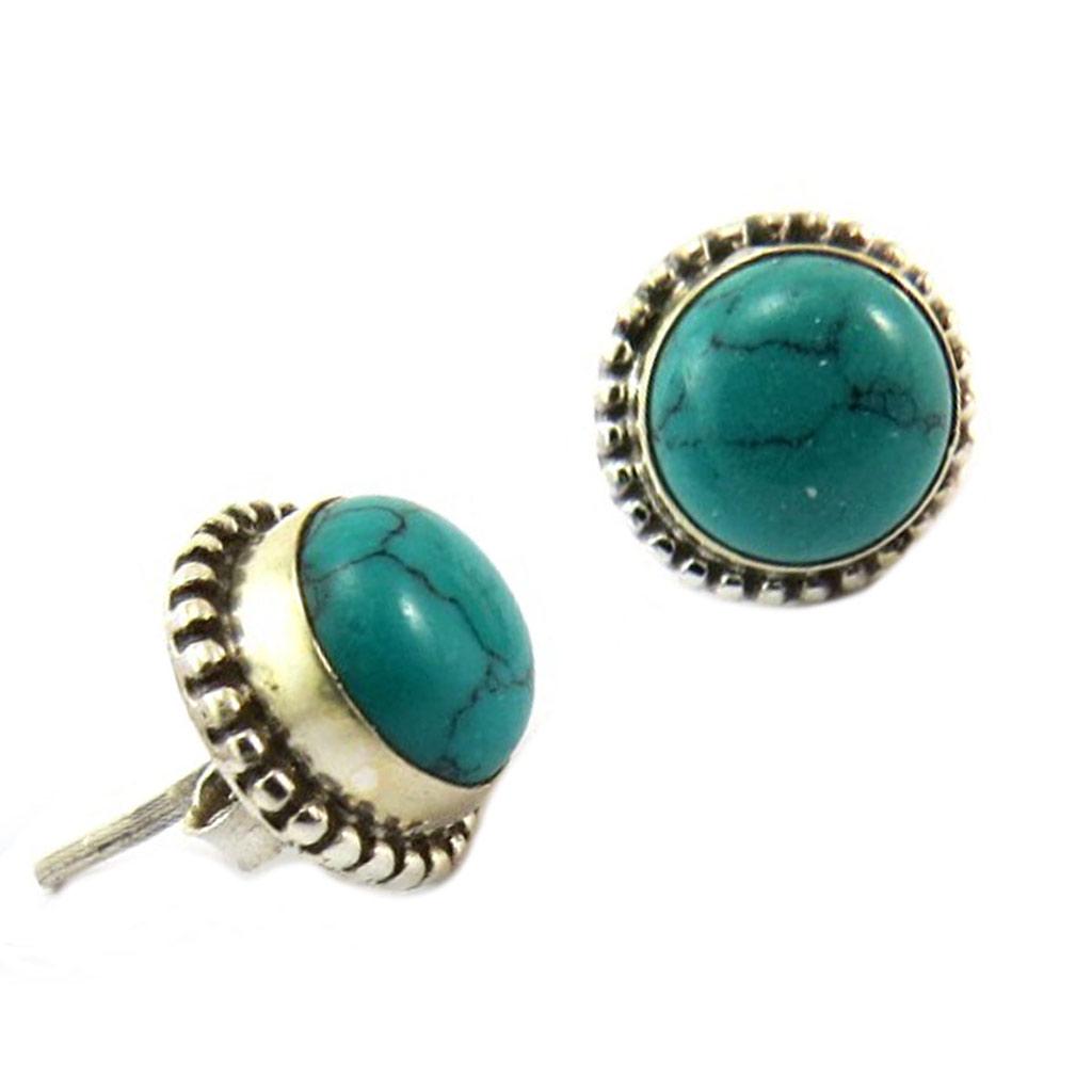 Les Trésors De Lily [P6920] - Stříbrné náušnice 'Heaven' s tyrkysovou barvou - 9 mm