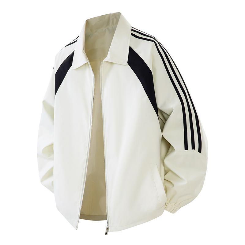 

Мужская куртка с воротником, пэчворк, свободный ветрозащитный топ на весну и осень, мужская свободная повседневная куртка XL грязно-белый