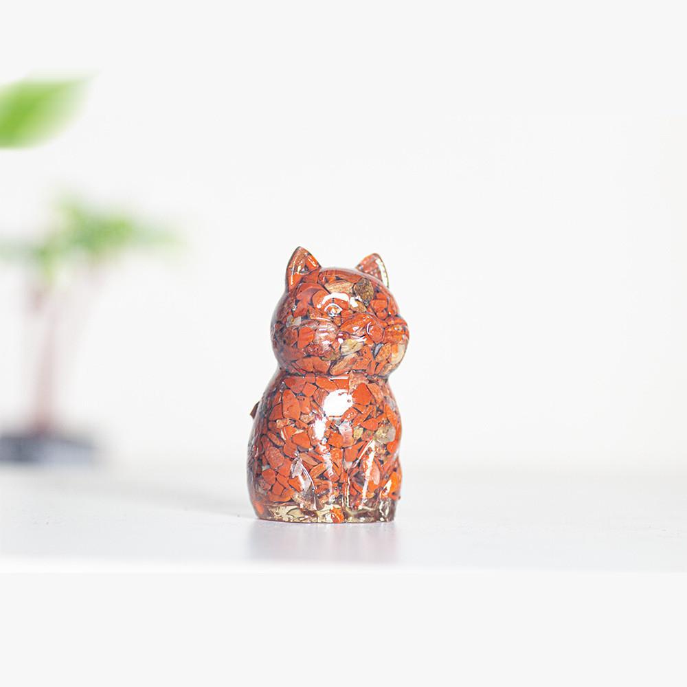 Resin Crystal Cat Figurine With Handmade Resin Art For Home Decor And Gift Giving