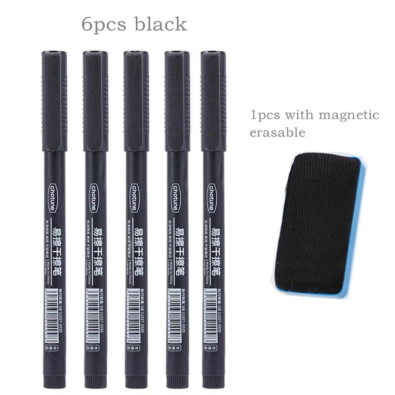 8 buc Marker Whiteboard Șters 0.5mm Vârf Fin Cerneală Neagră/Albastră/Roșie Marker Tablă Școală Birou Artă Scris Papetărie