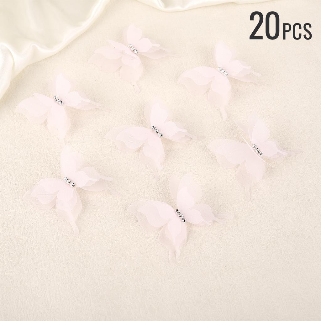 Gradient Color Organza Fabric Butterfly Appliques 10/20pcs Translucent Chiffon Butterfly For DIY Sewing Craft Decoration 5cm