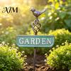 Durable Plant Support Stakes Retro Bird Garden Stake, Metal Sign Rustic Weather Resistant Yard Decoration with Stake for Flower Bed, Lawn Iron