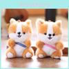 Porte-clés Peluche Chien Corgi en Tissu Velours Ras pour Décoration de Sac Cadeau