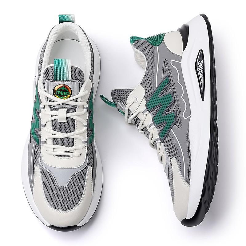 

Men s Dad Shoes Fashionable All-match Sneakers Height Increasing Casual Mesh Breathable 42 сірий