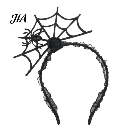 Atmospheric Photo Hairband Halloween Spider Web Headband, Black Lace Choker Collar with Rose, Adults Teenagers Costume Accessory for Women Girls,