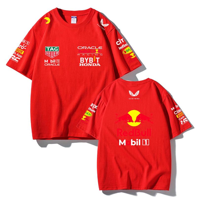 Red Bull Racing F1 Team T-Shirt Oracle Honda Bybit Print Oversized Men Women Casual Cotton Tee