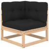 VidaXL Bois de Pin Solide Salon de Jardin 4 pcs avec Coussins Ensemble de Meubles d'Extérieur Meubles de Terrasse Mobilier 3083742