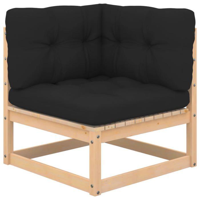 VidaXL Bois de Pin Solide Salon de Jardin 4 pcs avec Coussins Ensemble de Meubles d'Extérieur Meubles de Terrasse Mobilier 3083742