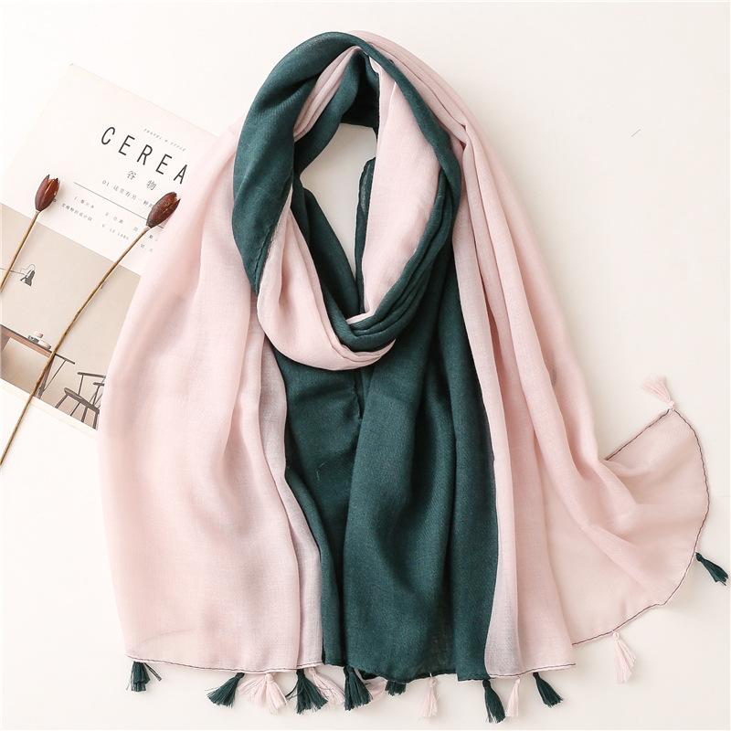 Fashion Luxury Ink Painting Floral Tassel Viscose Shawl Scarf Lady High Quality Wrap Pashmina Stole Bufandas Muslim Hijab