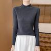 Slim and Thin Bottoming Shirt Women's Semi-high Neck Sweater Autumn and Winter Knitwear Tops