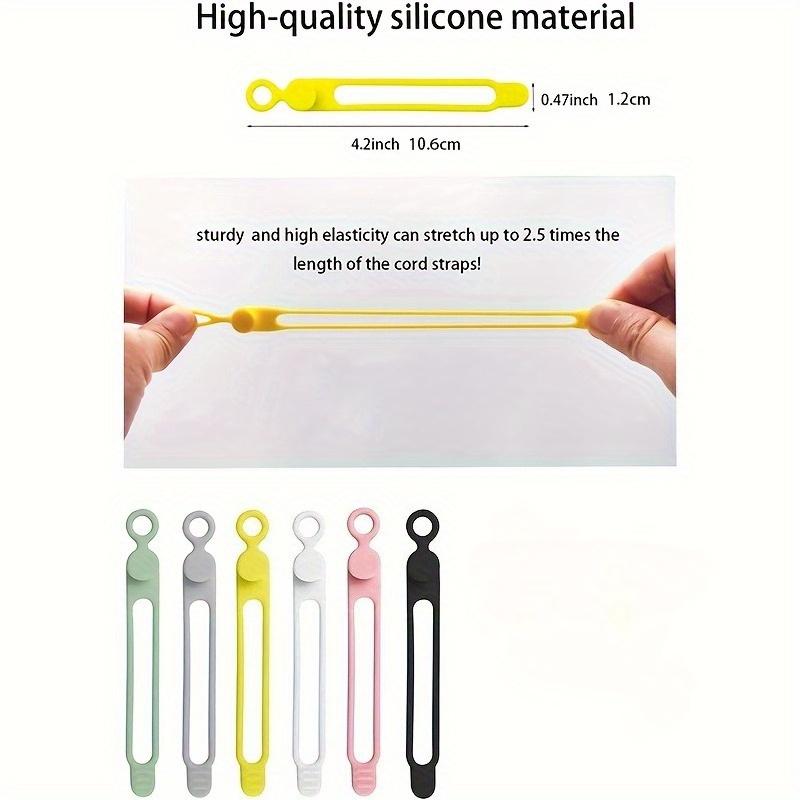 Silicone Cable Ties, Reusable Elastic Cord Organizers, Multifunctional Cable Management Straps for Bundling