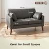 2 Seater Sofa 132 Cm Modern Small Sofa With Solid Wood Legs And 2 Pillows For Small Space Grey