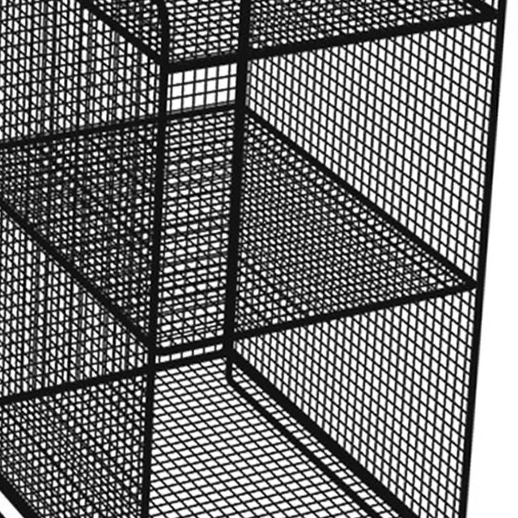 Storage Shelf Metal Heavy Duty Rack Side Shelving Table End Shelving Holder for Housheold Bedroom Black