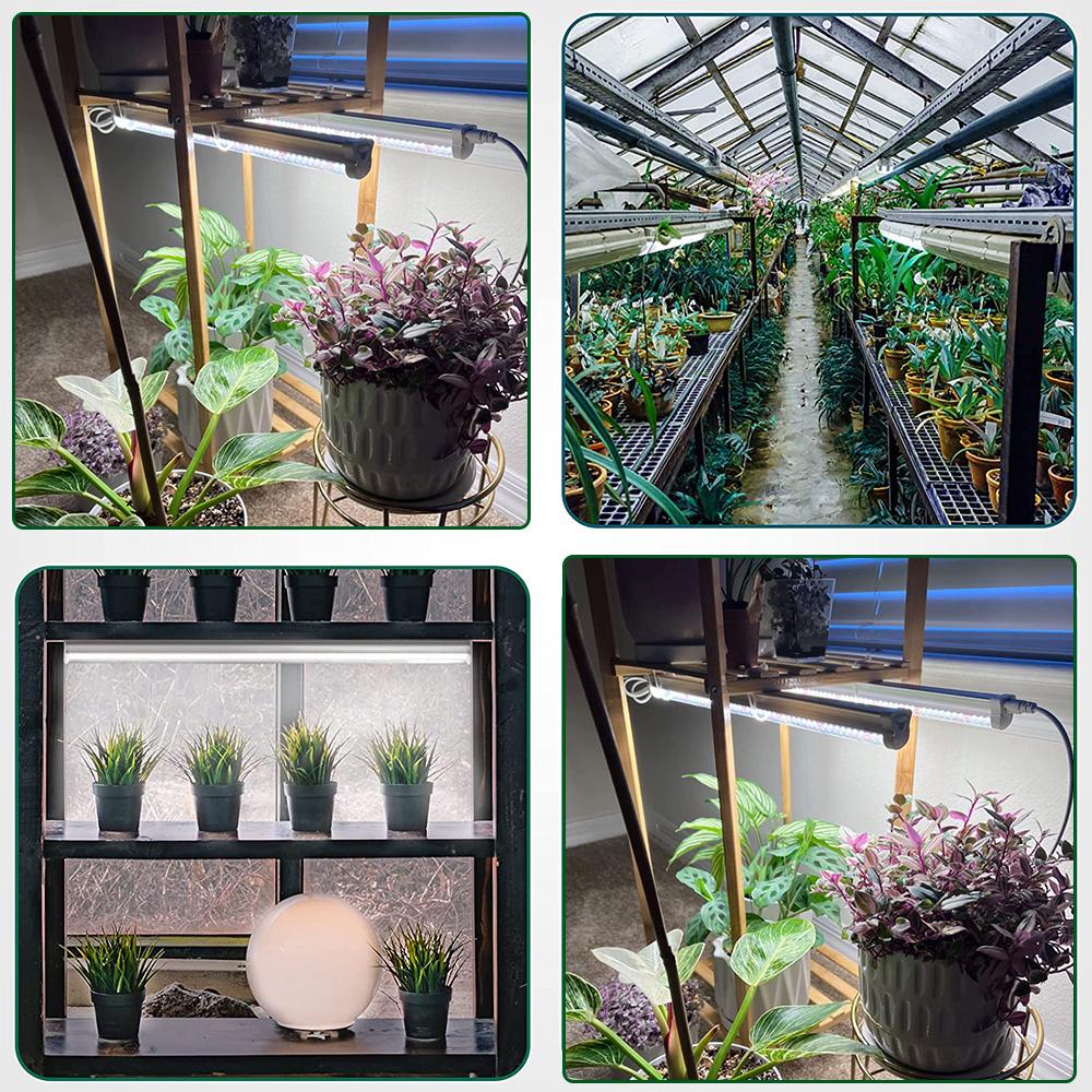 51LED T5 Pflanzenlampe Rot Weiß Vollspektrum Pflanzenlichtstreifen mit hohem PPFD-Wert Erweiterbare Gewächshaus-Anzucht Phytolampe Netzstecker