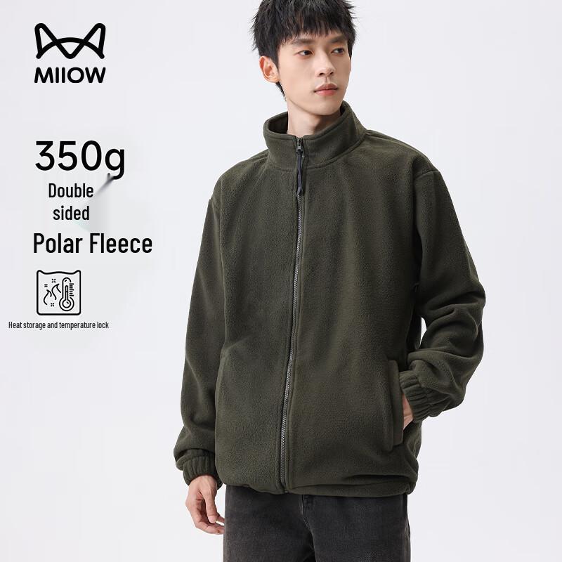 

Mao Ren Men s Korean-American Style Solid Color Fleece Jacket 3XL