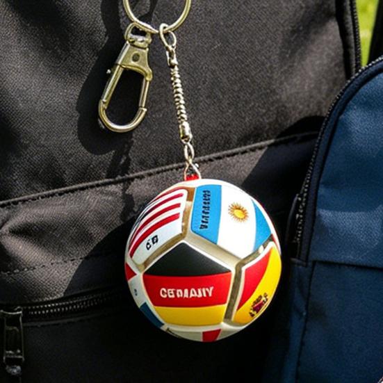 Keychain Pendant Mini Football Shape Team Logo Keychain Portable Decompression