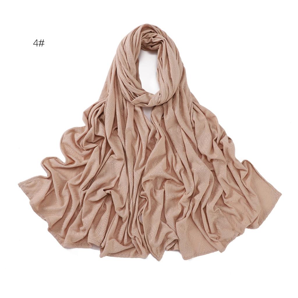 New Jacquard Flower Cotton Hijab Scarf For Women Bandana Long Shawl Headband Head Wraps Ramadan Turbans Luxury Brand 170*70cm