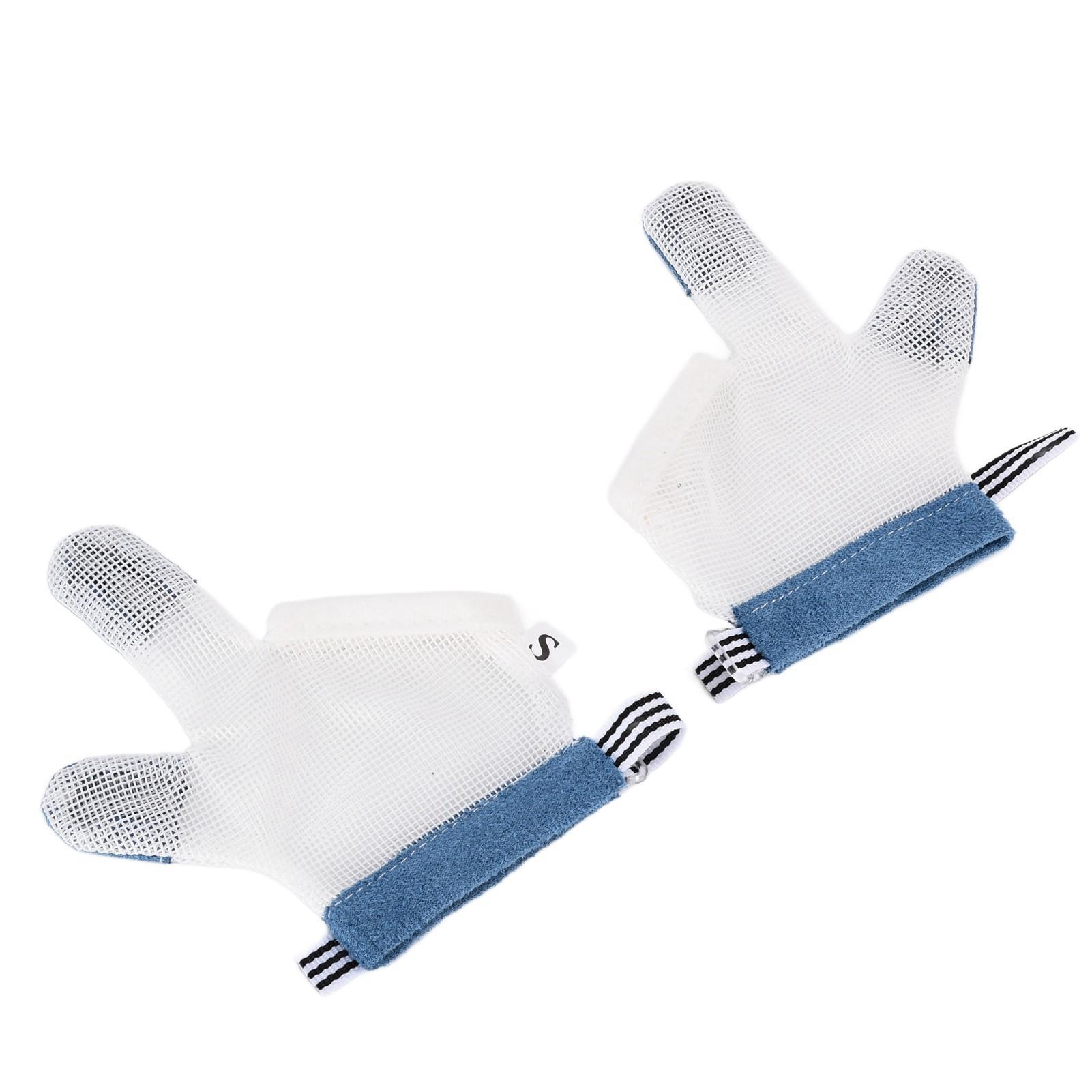 

Baby Stop Thumb Sucking Finger Protector Mesh Fabric Breathable Prevent Eat Hands Drawstring GlovesTwo Fingers Blue S S