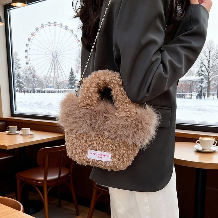 Women's Plush Mini Handbag Shoulder Bag
