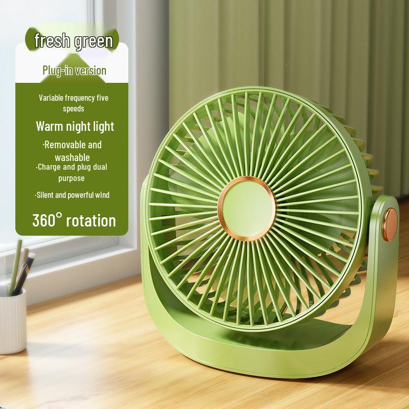 Ultra-Quiet Portable Desktop Fan - Silent Mini Electric Fan for Dormitory, Bedside, Office Plug-in