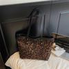 Popular Textured Bag Women's 2025 Autumn New Leopard Print Tote Bag Women's Large-capacity Commuter Shoulder Bag