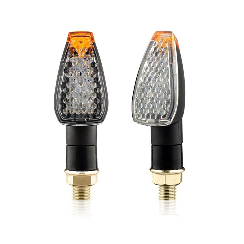 Universal 12V Motorcycle LED Turn Signals Long Short 14LED Turn Signal Indicator Lights Blinkers Flashers Amber Lamp