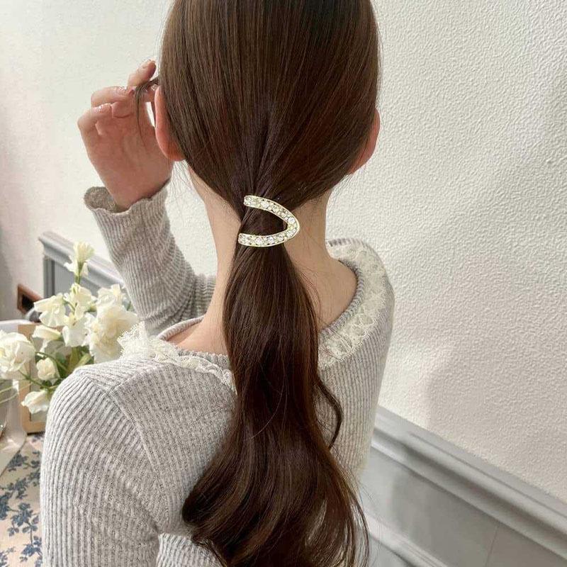 New Fashion Rhinestone Hair Clip Claw For Women Metal Small Ponytail Hair Crabs Thick Hairpins French Headdress Hair Accessories