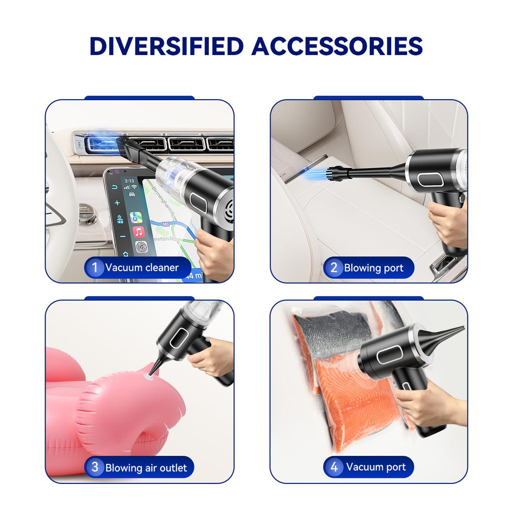 9600000Pa Wireless Car Vacuum Cleaner 5 In1 Strong Suction Dust Catcher Portable Handheld Wet Dry Vacuum Cleaner Air Duster