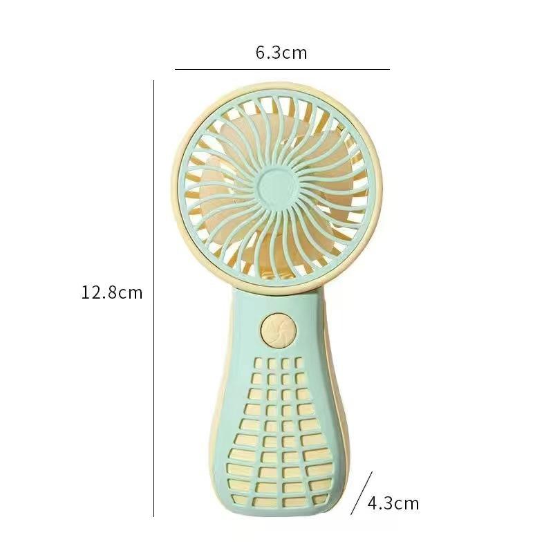 Cartoon Style Mini Handheld USB Fan 3 Speed Rechargeable Compact and Portable for Outdoor Pocket Use