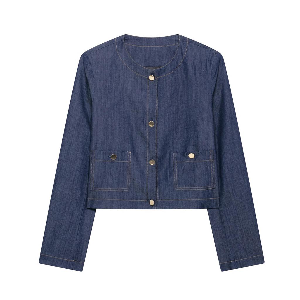 2025 Women's Spring Color-Block Jacket and Wide-Leg Pants Set