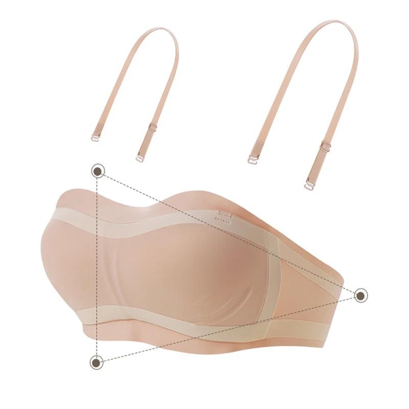 CINOON Sexy Podprsenka bez ramínek pro ženu Neviditelná trubková bezešvá prodyšná bezdrátová svatební podprsenka Push Up podprsenky Dámské spodní prádlo