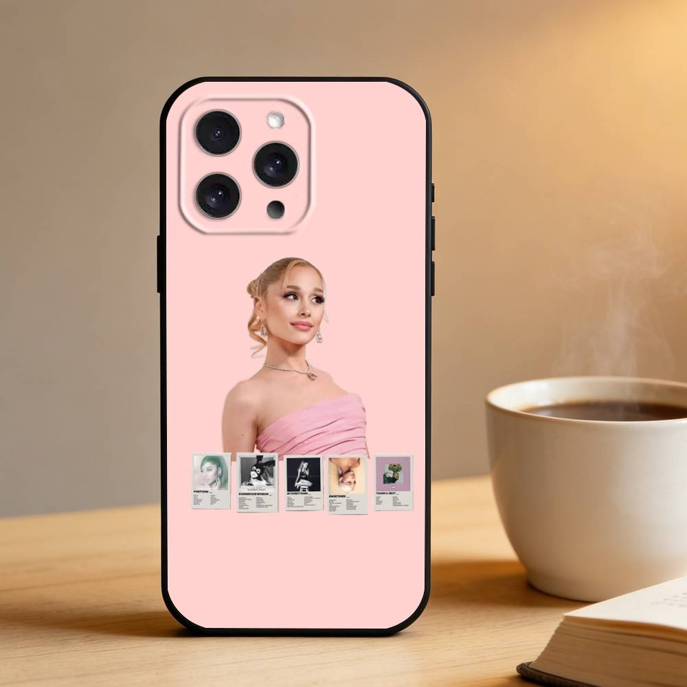 A-Ariana Grande Phone Case For iPhone 17 16 15 14 13 12 Max Plus Silicone Black Cover