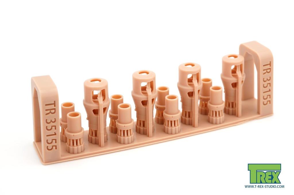 T-rex Studio 1/35 German 8.8cm KwK/PaK Muzzle Brake Late Type 1 (4 Pieces) Plastic Model Parts TR35155